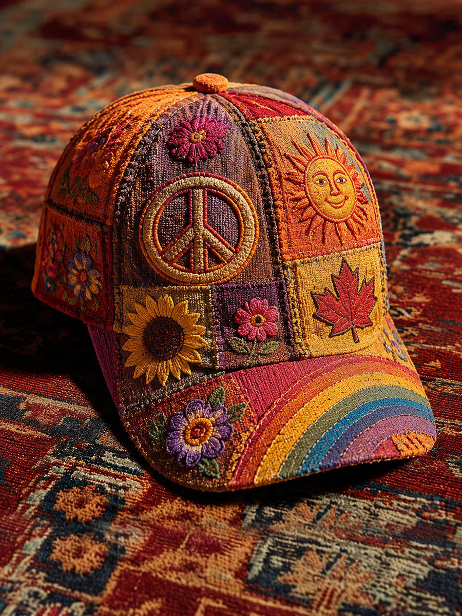 Retro Style Hippie Art Printed Casual Hat