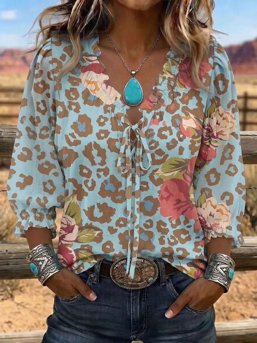 Vintage Art Print Summer Fabrics Casual Shirt
