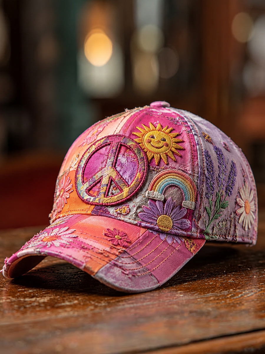 Retro Style Hippie Art Printed Casual Hat
