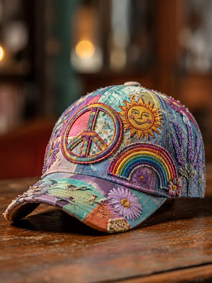 Retro Style Hippie Art Printed Casual Hat