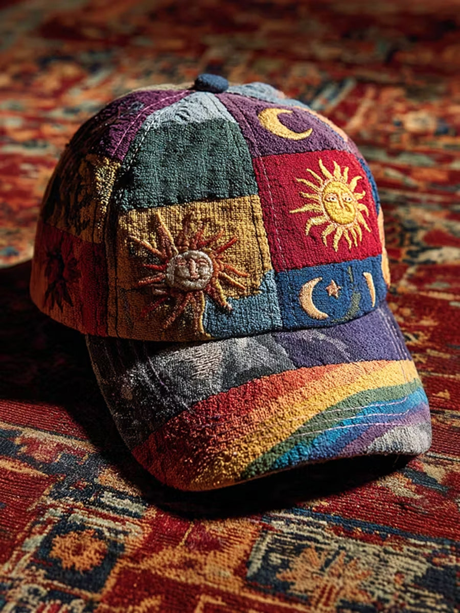 Retro Style Hippie Art Printed Casual Hat