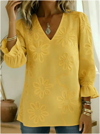 Women's Vintage Embroidered Slub Cotton Shirt