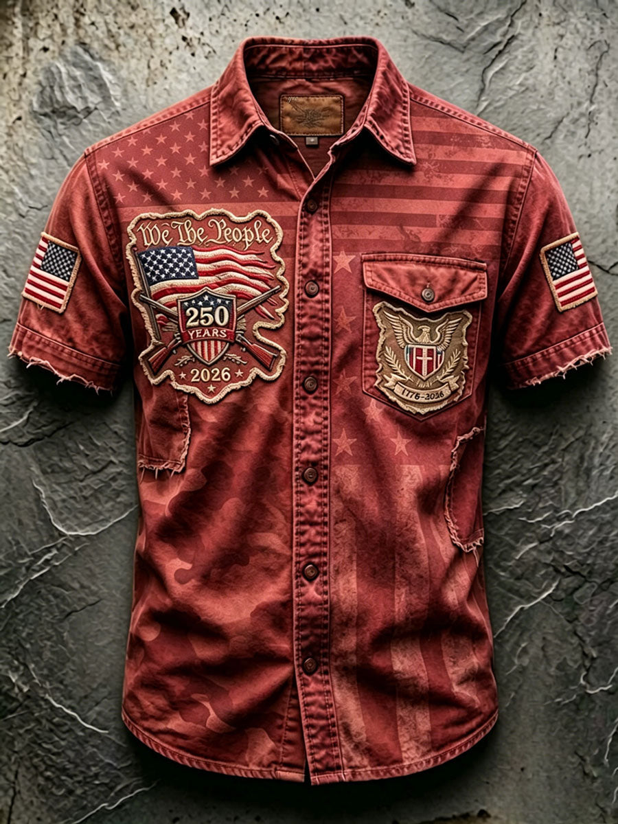 Men'S 250Th Anniversary National Faith Print  Shirt