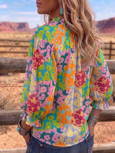 Vintage Art Print Summer Fabrics Casual Shirt